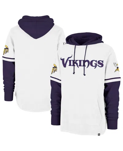 47 Brand Men's White Minnesota Vikings Trifecta Shorts Sweatshirt Pullover Hoodie