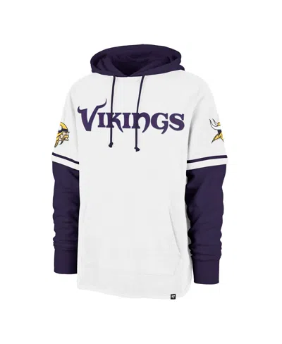 47 Brand Men's White Minnesota Vikings Trifecta Shorts Sweatshirt Pullover Hoodie