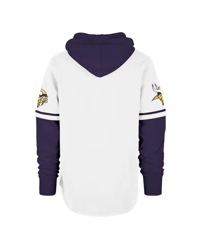 47 Brand Men's White Minnesota Vikings Trifecta Shorts Sweatshirt Pullover Hoodie