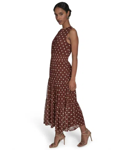 Jessica Howard Women's Sleeveless Mesh Midi Dress