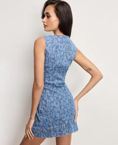 Good American Women's Power-stretch Button-front Dress In Blue