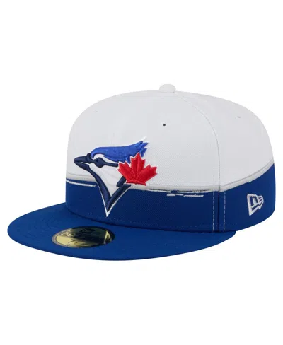 New Era Men's Blue/white Toronto Blue Jays Paint Stroke 59fifty Fitted Hat