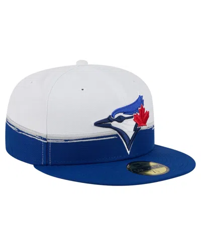 New Era Men's Blue/white Toronto Blue Jays Paint Stroke 59fifty Fitted Hat