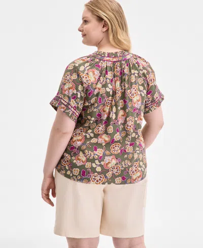 Democracy Trendy Plus Size Absolution Skyrise Utility Bermuda Shorts In Brown