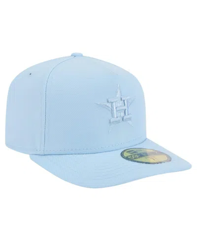 New Era Men's Light Blue Houston Astros Color Pack A-frame 59fifty Fitted Hat