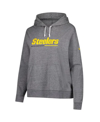 Nike Women's Heather Charcoal Pittsburgh Steelers Vintage Pullover Hoodie In Gray