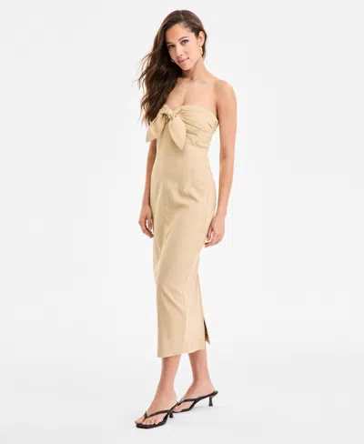 Bar Iii Women's Tie-front Midi Dress, Exclusively At Macy's