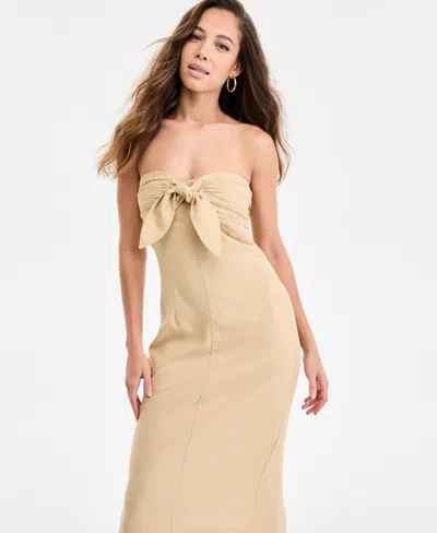 Bar Iii Women's Tie-front Midi Dress, Exclusively At Macy's