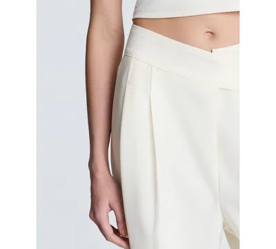 Kenneth Cole Womens Luxe Twill Triple Pocket Vest Crisscross Front Pleated Wide Leg Pants