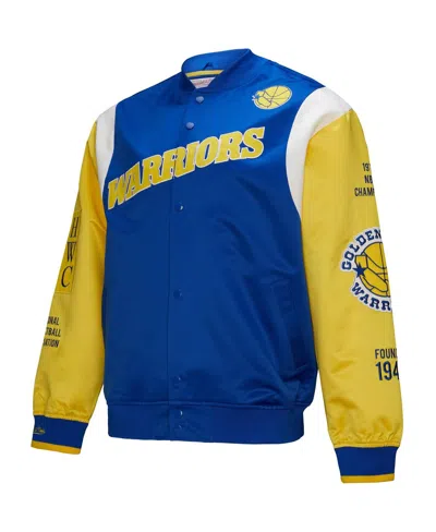 Mitchell & Ness Men's And Women's Royal Golden State Warriors Vintage Team Origins Satin Full-snap Jacket In Blue