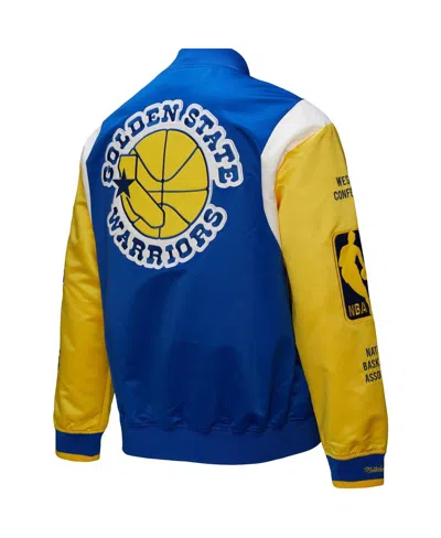 Mitchell & Ness Men's And Women's Royal Golden State Warriors Vintage Team Origins Satin Full-snap Jacket In Blue