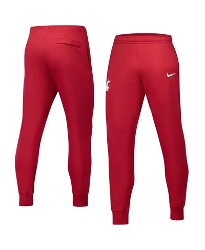 Nike Men's Crimson Washington State Cougars Club Fleece Pants In Red