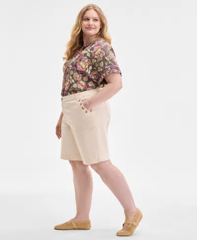 Democracy Trendy Plus Size Absolution Skyrise Utility Bermuda Shorts