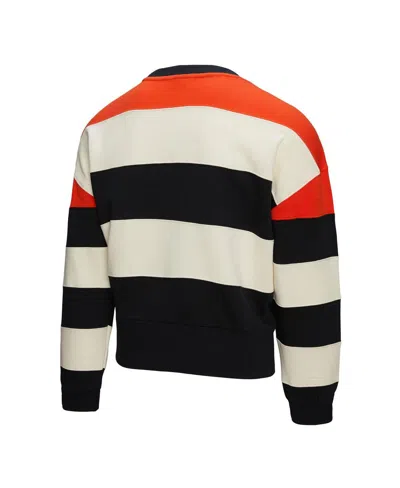 Mitchell & Ness Women's Orange/black Houston Astros Cooperstown Collection Blocked Fleece Pullover Sweatshirt