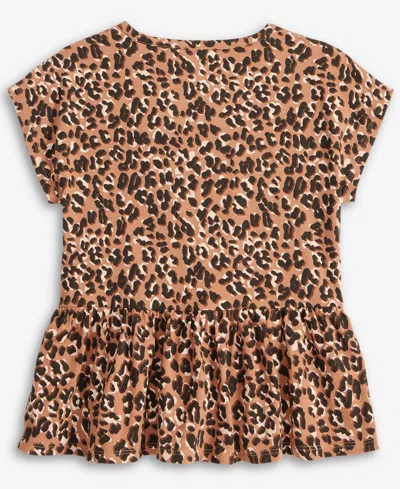 Epic Threads Little & Big Girls Leopard-print Peplum Top, Exclusively At Macy's
