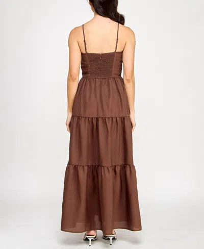 Trixxi Juniors' Tiered Keyhole Fit & Flare Dress
