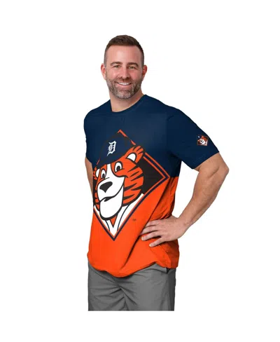 Foco Men's Navy/orange Detroit Tigers Big Logo Mascot T-shirt In Blue
