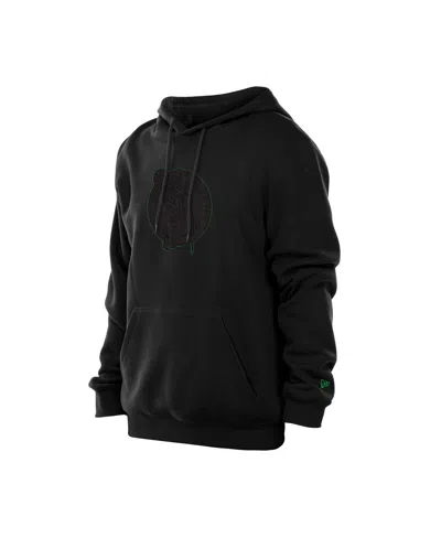 New Era Men's Black Boston Celtics Tonal Color Pop Premium Pullover Hoodie In Black