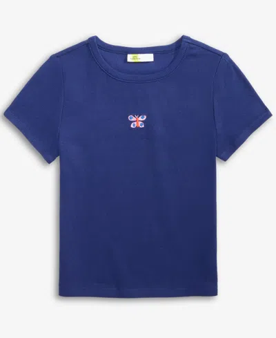 Epic Threads Little & Big Girls Butterfly Embroidered Ribbed T-shirt, Exclusively At Macy's