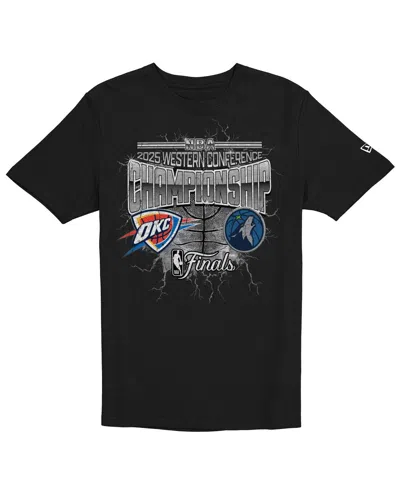 New Era Men's Black Oklahoma City Thunder Vs. Minnesota Timberwolves 2025 Western Conference Finals Matchup  In Black