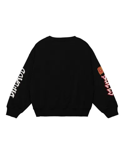 Mitchell & Ness Women's Black Chicago Bulls Slap Sticker Lightweight Pullover Sweatshirt