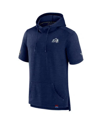 Fanatics Men's Heather Navy Colorado Avalanche Authentic Pro Pullover Hoodie In Blue