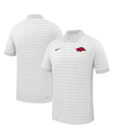 Nike Men's White Arkansas Razorbacks 2025 Early Season Coaches Sideline Victory Stripe Performance Polo S