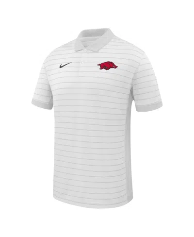 Nike Men's White Arkansas Razorbacks 2025 Early Season Coaches Sideline Victory Stripe Performance Polo S