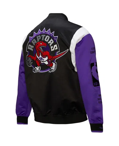 Mitchell & Ness Men's And Women's Black Toronto Raptors Vintage Team Origins Satin Full-snap Jacket In Purple