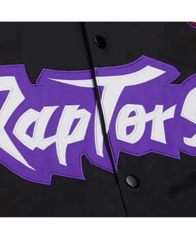 Mitchell & Ness Men's And Women's Black Toronto Raptors Vintage Team Origins Satin Full-snap Jacket In Purple