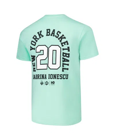 Kür8ted Men's And Women's Sabrina Ionescu Mint New York Liberty Player Id Arch T-shirt