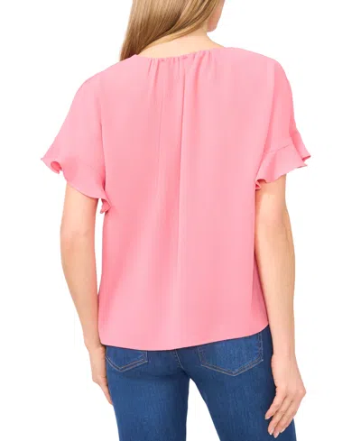 Cece Women's Short Sleeve Drop Shoulder Wide Scoop Neck Blouse
