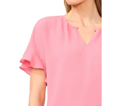Cece Women's Short Sleeve Drop Shoulder Wide Scoop Neck Blouse
