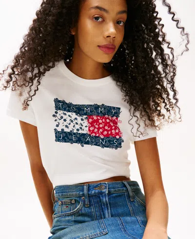 Tommy Jeans Women's Cotton Floral-flag Graphic T-shirt
