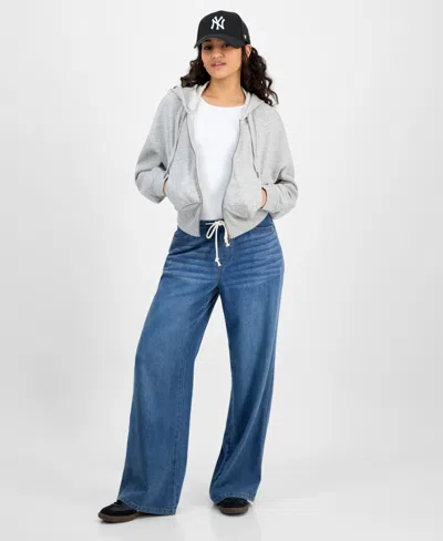 Vanilla Star Juniors' Drawstring Wide-leg Jeans