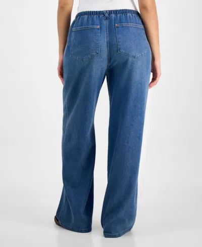 Vanilla Star Juniors' Drawstring Wide-leg Jeans