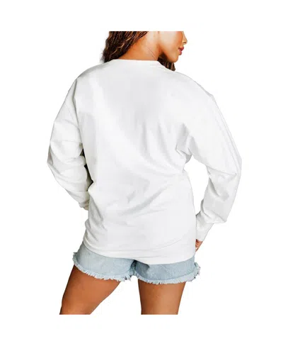 Gameday Couture Women's White Dallas Cowboys Big Goals Oversized Long Sleeve T-shirt