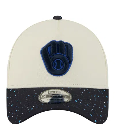 New Era Men's Cream Milwaukee Brewers Speckle A-frame 9forty Adjustable Hat