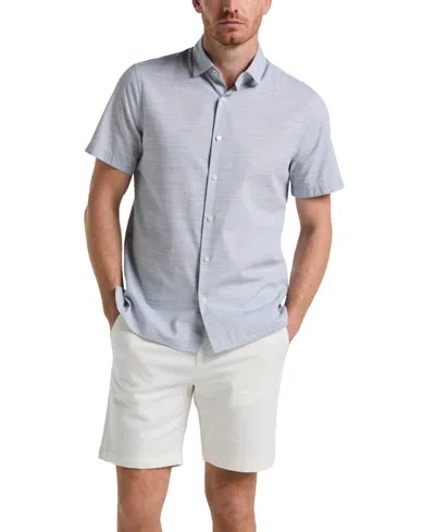 Perry Ellis Men's Cotton Dobby Shirt In Blue