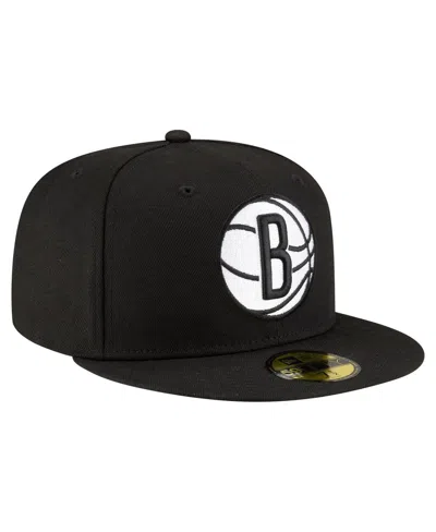 New Era Men's Black Brooklyn Nets 59fifty Fitted Hat
