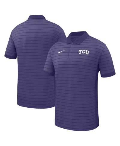 Nike Men's Purple Tcu Horned Frogs 2025 Early Season Coaches Sideline Victory Stripe Performance Polo Shi