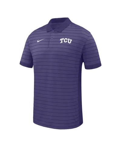 Nike Men's Purple Tcu Horned Frogs 2025 Early Season Coaches Sideline Victory Stripe Performance Polo Shi