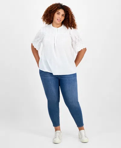 Style & Co Plus Size Short-sleeve Blouse, Exclusively At Macy's