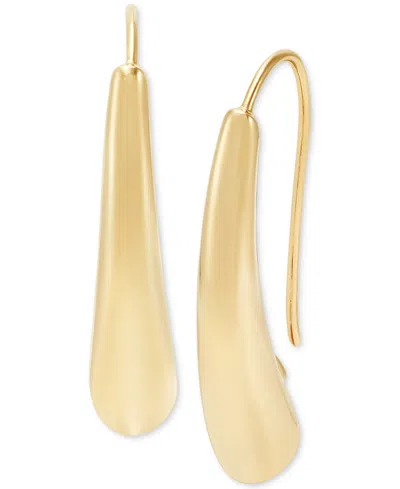 Macy's Polished Graduated Swoop Shape Bar Drop Earrings In 14k Gold