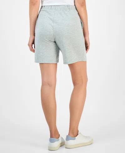 Style & Co Petite French Terry Pull-on Shorts, Exclusively At Macy's In Gray