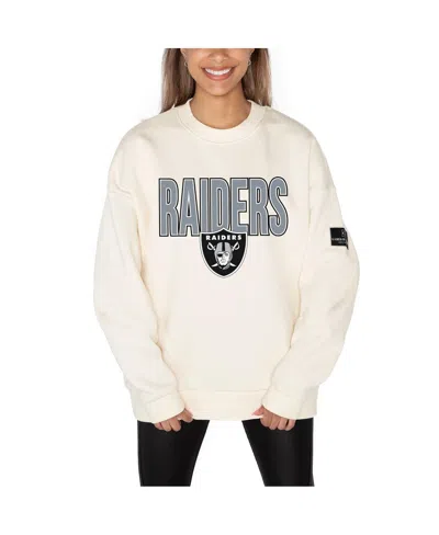 Gameday Couture Women's Cream Las Vegas Raiders Premium Fleece Drop Shoulder Pullover Sweatshirt