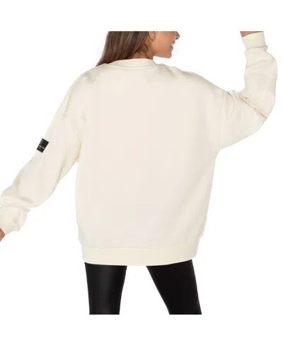 Gameday Couture Women's Cream Las Vegas Raiders Premium Fleece Drop Shoulder Pullover Sweatshirt