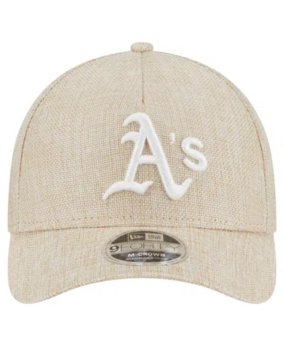 New Era Men's Beige Athletics Cotton Weave M-crown A-frame 9forty Adjustable Hat