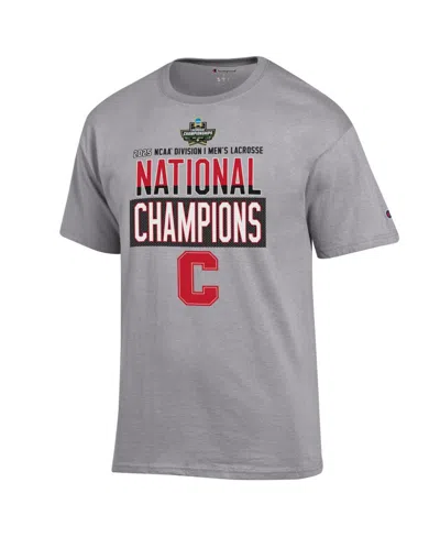Champion Men's Gray Cornell Big Red 2025 Ncaa Men's Lacrosse National S Locker Room T-shirt In Gray