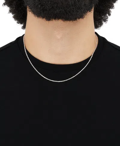 Italian Gold Rope Chain 18" Collar Necklace In 14k White Gold